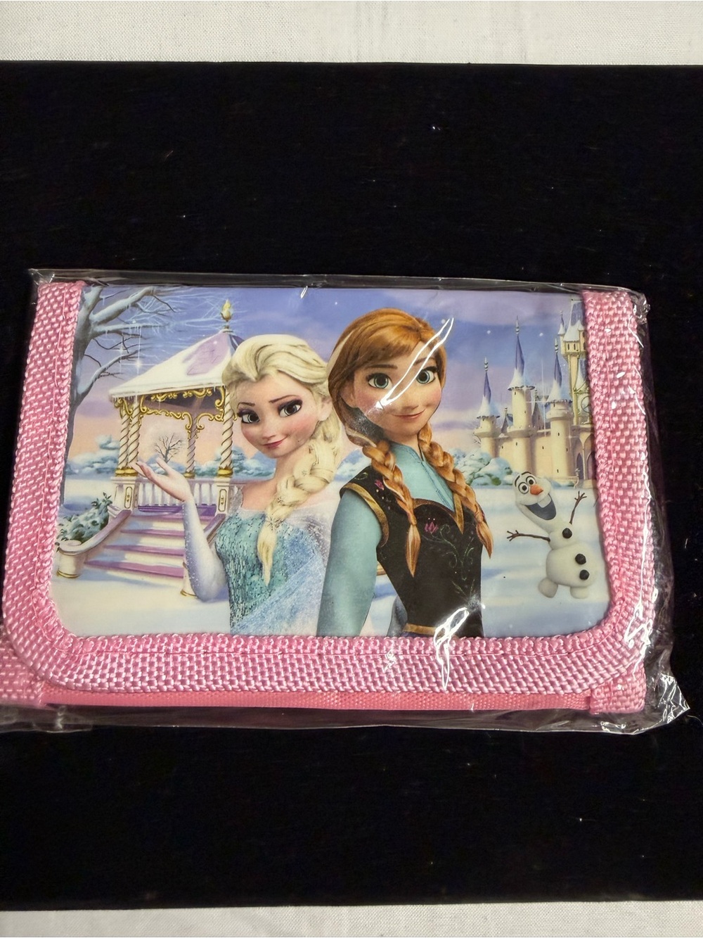 Kids Pink Frozen-Themed Wallet with Elsa & Anna